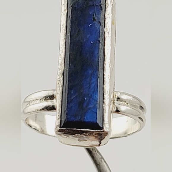 BLUE KYANITE RECTANGULAR SHAPE HANDMADE IN STERLING SILVER METAL 10 - Picture 5 of 7